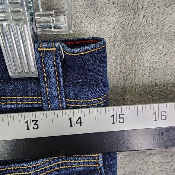 Womens Tommy Hilfiger Slim Straight Denim Blue Jeans Cotton Blend Hi Rise 16 - Picture 8 of 11